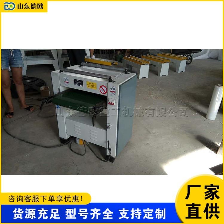 自动方木切断机小型圆木截断锯 单面压刨床 双台板木工电动压刨机