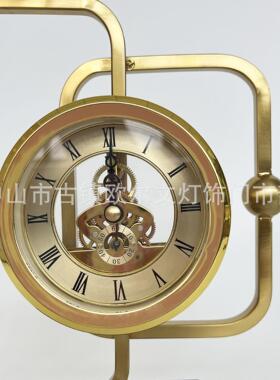 摆电台式钟表座钟客厅玄关GTH斗柜视柜摆件欧式现钟代静柜音座摆