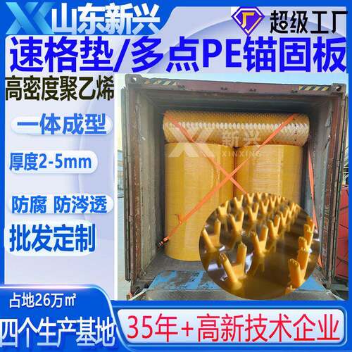 多点锚固PE板V型管道修复聚乙烯速格垫发酵池防腐多点pe锚固板
