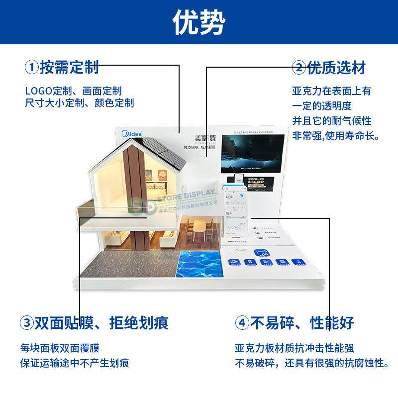 示别中墅造桌面型纤板展道具 卖点设392计沙盘陈列演示木质展示台