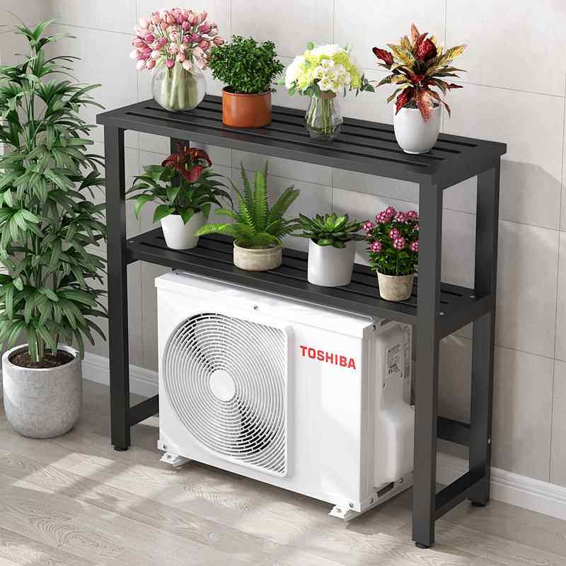 定制烤漆多层阳台空调外机置物架庭院花架全铁艺室外露天盆景展架