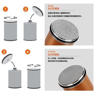 滚轮磨刀器滚动磨刀器两角度Rolling Knife Sharpener磨刀石