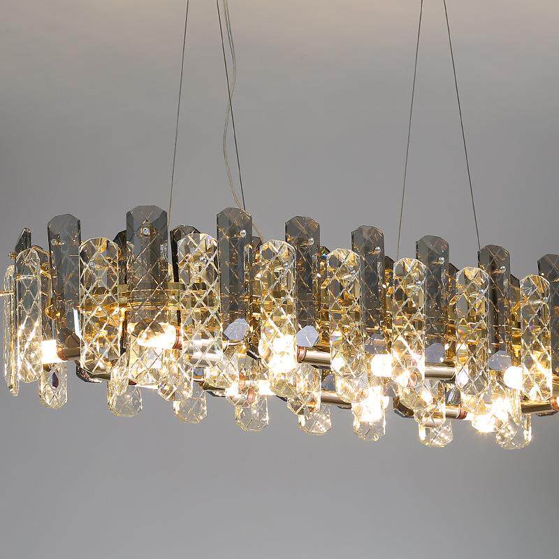 后现代玻璃水晶灯 简约创意别墅卧室灯 家用大气led北欧轻奢吊灯