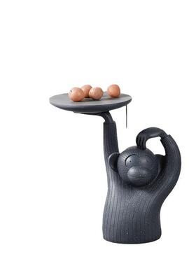 现代简约创意小户型客厅沙发边几猴子茶几托盘落地装饰摆件可移动