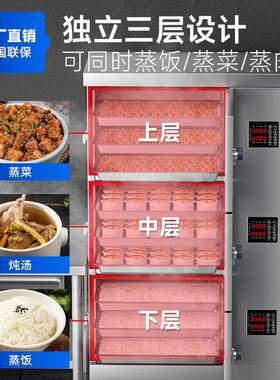 能驰用蒸三门透窗蒸130箱柜酒店食商堂大型智能电热海鲜炖汤蒸饭