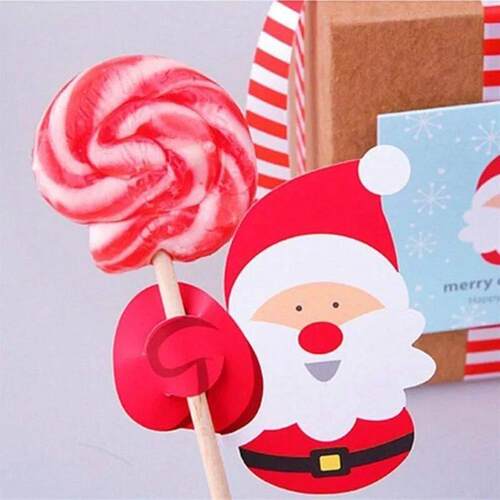 Christmas Lollipop Paper Cards Cartoon Santa Claus Penguin S
