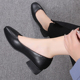 女黑色工装 平底皮鞋 职业上班面试酒店防滑单鞋 软底工作鞋 女鞋 春秋
