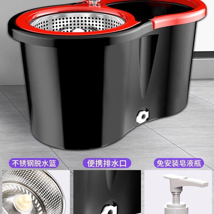 旋转拖把杆通用用免一拖净463手洗家甩0干自动脱水拖布桶拖地225
