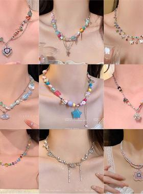多巴胺女孩夏日项链彩色糖果设计