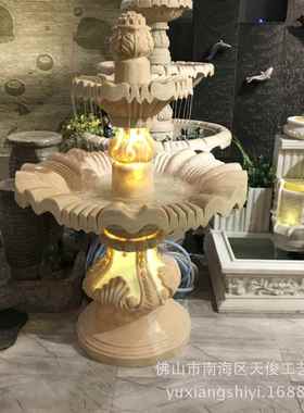 欧式喷泉酒店花园别墅庭院景观园林水景喷泉假山喷泉鱼池砂岩工艺