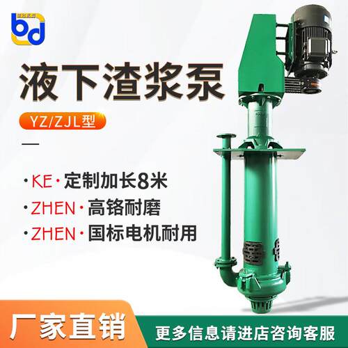 吸泥浆ZJL立式液下渣浆泵耐磨三相耐腐蚀液下泵15KW抽泥沙杆100RV