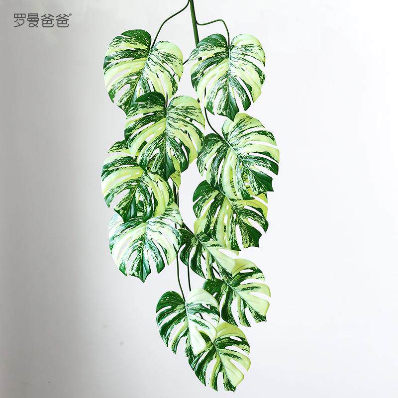 罗曼曼爸爸仿真植物龟背树叶单支室内客厅空间造景设计配材装饰仿
