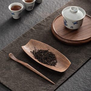 手工挖制实木虎斑檀体茶铲茶则创意赏茶荷茶叶勺子功夫茶具配件