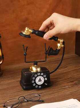 式复古树脂话摆件创意壁饰电欧咖啡厅经典7111-14电话机桌面机装