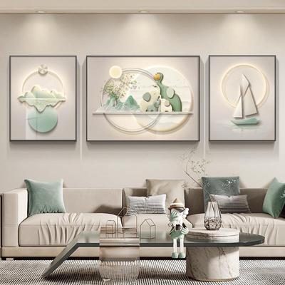 大象奶油轻奢风厅沙发背景客墙饰画高级感装约现代EG566998挂画三