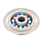 LED户外喷泉灯不锈钢304防水环形中孔涌泉灯水池水下灯遥控七彩灯