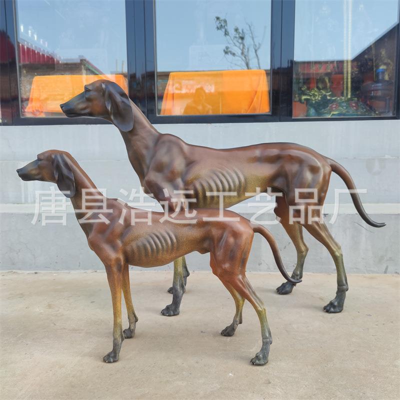 铸铜猎犬狗雕塑 家居饰品摆设卧室玄关铜工艺装饰品动物雕塑摆件