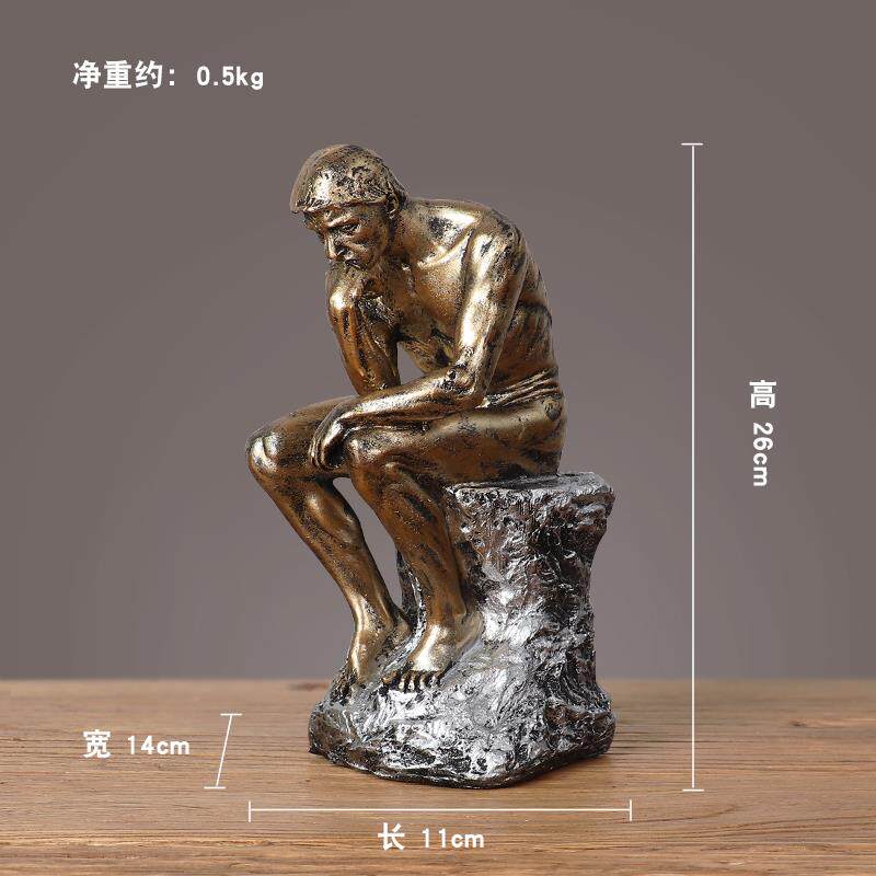 高档创思意人物者雕公塑摆件考小摆设酒柜书架客厅书房办室简约装