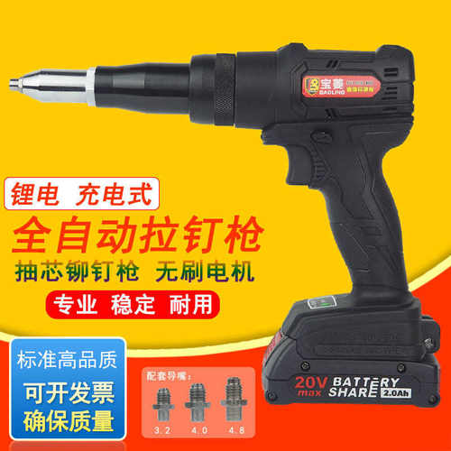 电动拉铆钉枪锂电拉铆钉枪器全自动拉柳枪充电式抽芯铆钉机不锈钢