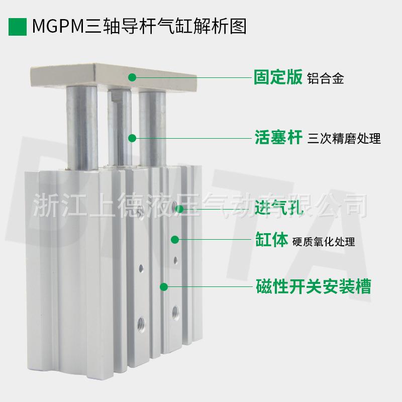 2020三杆5气缸MGPM/MGPL63X10X20X25X030X40X50X075X10X125X150X2