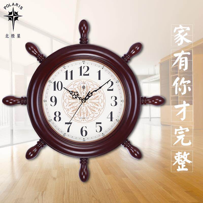 北极星创意钟表挂钟客厅静音欧式舵手覆古地中海儿童房石英钟挂表