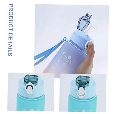 900ML Sports Water Bottle with Time Marker Leak-proof Cup Mo