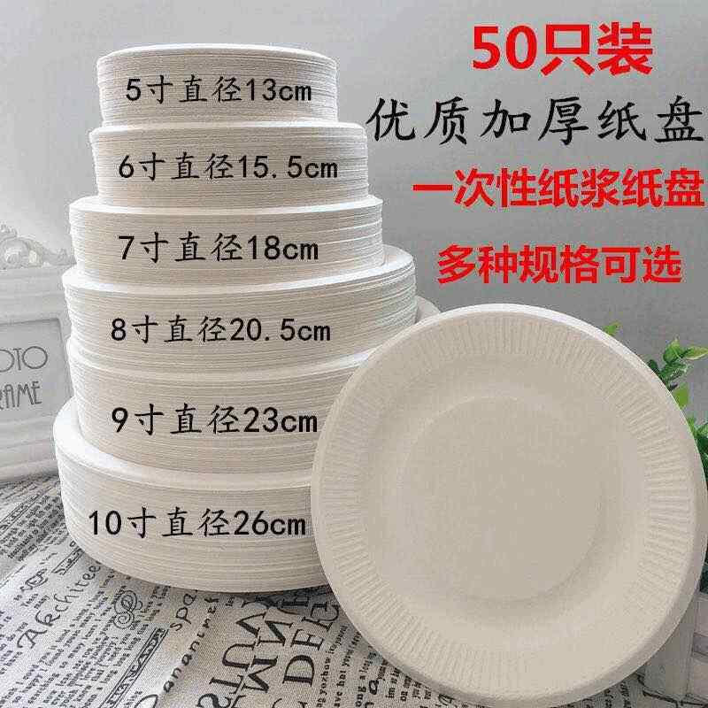 一次性盘子纸盘餐饮食品级幼儿园画画菜盘可降解家用烧烤餐具餐盘
