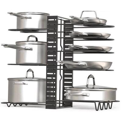 Pot rack Pan rack Organizer Kitchen storage rack Cabinet架 1