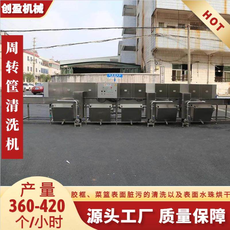 周转筐清洗机不锈钢商用洗筐机物料筐水果筐食堂饭盆全自动清洗线