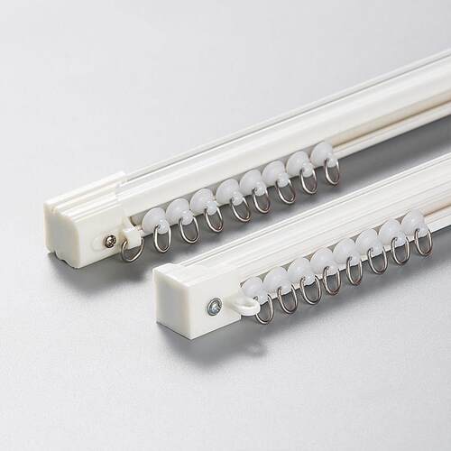 铝合金窗帘轨道罗马窗帘杆双轨单轨道滑轮滑轨导轨静音滑道顶侧装