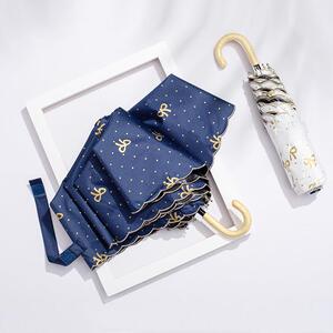 雨伞厂家三折金勾晴雨两用伞女黑胶遮阳防晒防紫外线太阳伞