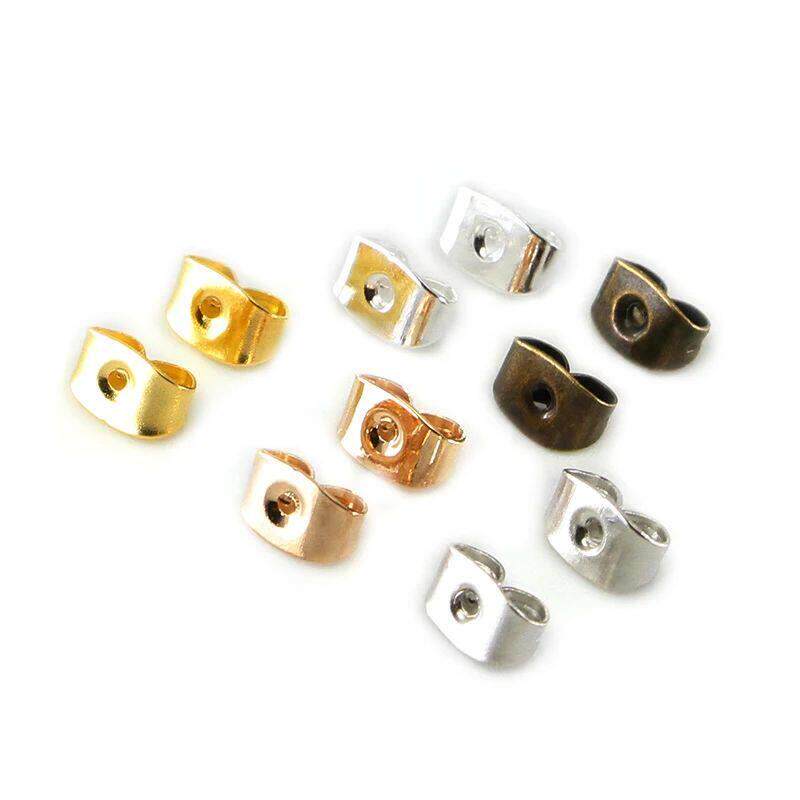 200pcs/lot Earring Studs Backs Stopper Scrolls Ear Post Butt - 实物图