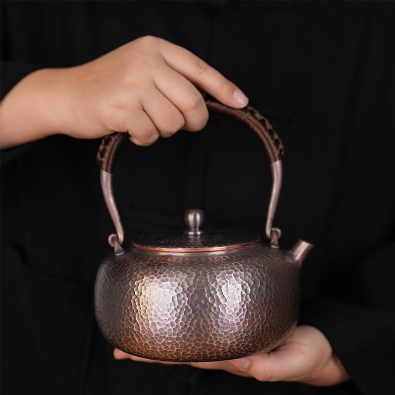 佰艺人铜壶烧水壶煮茶壶纯紫铜茶壶家用手工沏茶壶茶具黑晶炉