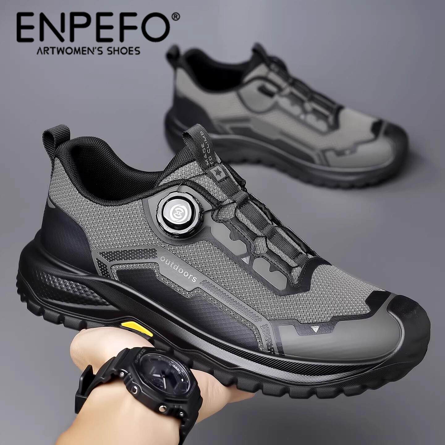 法国ENPEFO男鞋2026新款春夏季网面透气免系带旋钮扣运动休闲鞋