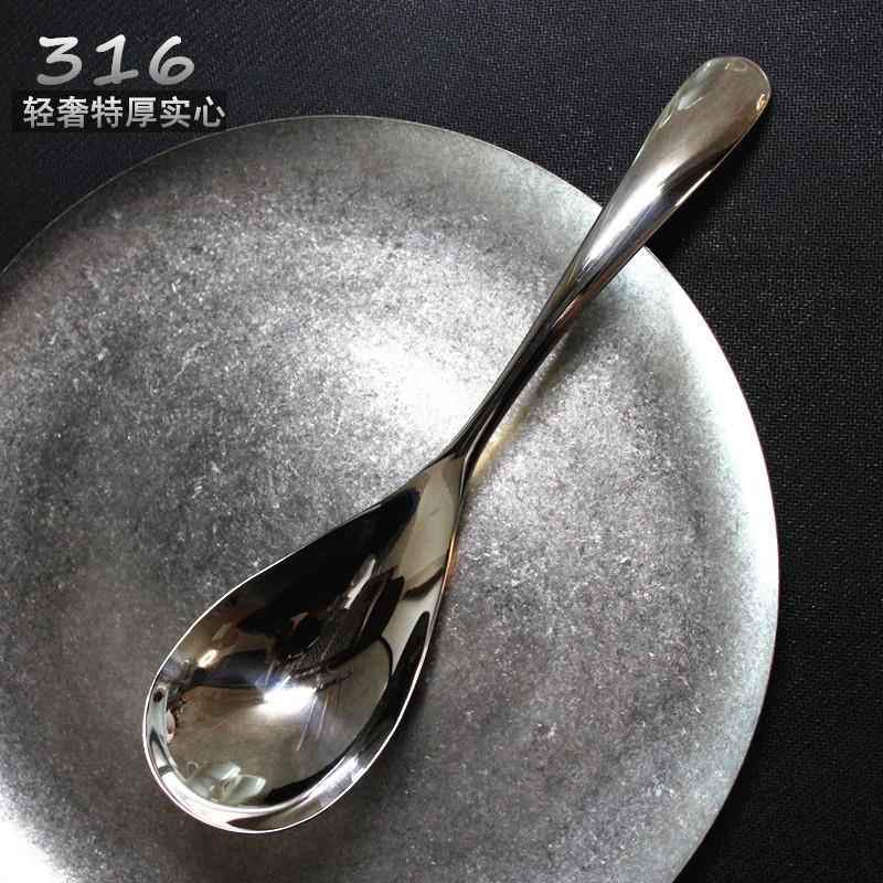 特厚加深316不锈钢汤勺汤瓢家用盛汤盛饭勺短柄公勺大号汤壳粥勺