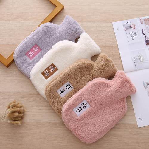 Hot water bottle with filling for warming hands, explosion-p