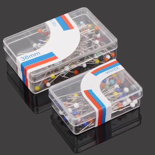 新款直销金属彩色珠光针定位针DIY手工固定针大头针装饰插针缝纫