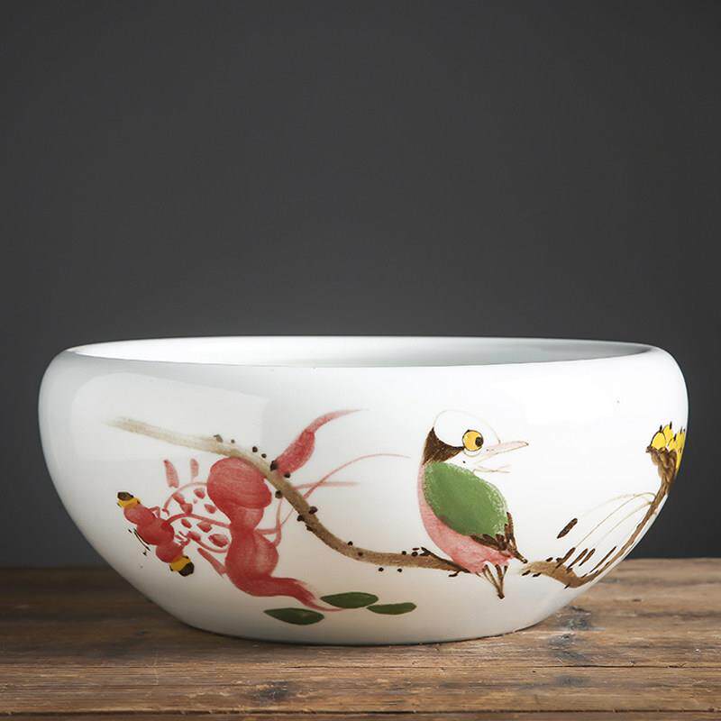 水仙花盆陶瓷无孔水培鱼缸容器铜钱草碗莲花睡莲多肉花园盆栽植物