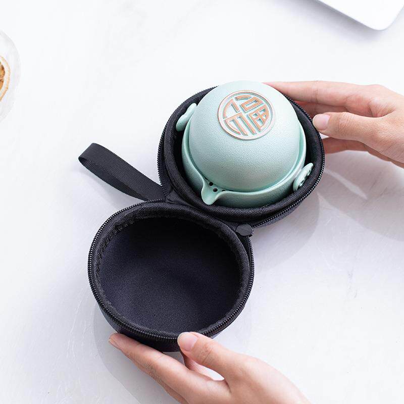 粗陶旅行茶具小套装户外快客杯一壶一杯随身泡茶壶茶杯户外便携