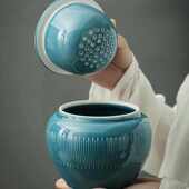 德鸿窑日式 复古建水茶洗茶渣缸水盂茶盂带盖家用功夫茶具配件批发