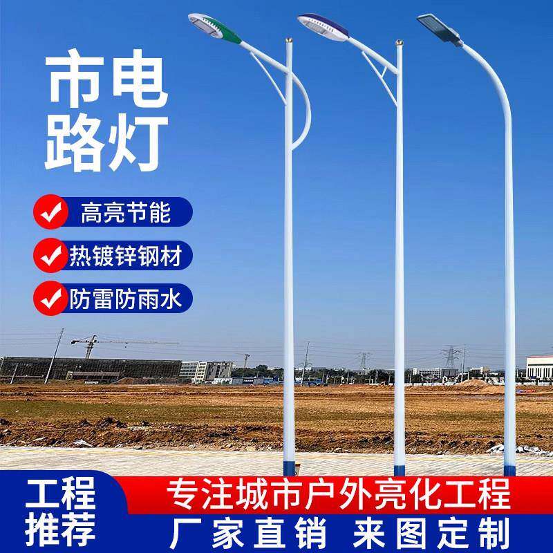 户外LED市电路灯6米市政工程道路照明高杆灯新农村建设路灯杆直杆