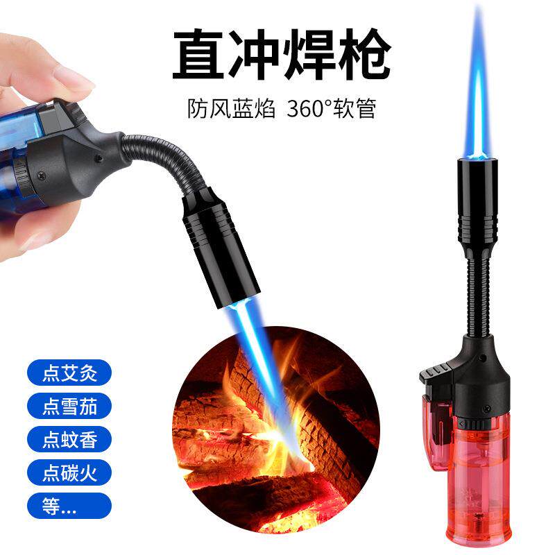 软管点火器烧烤打火机厨房点火炊具透明可见气体定火喷火枪跨境