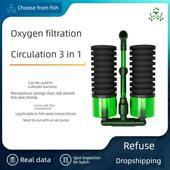 鱼渣实验室千瑞水仙过滤鱼缸内置气动三合一充氧过滤培养