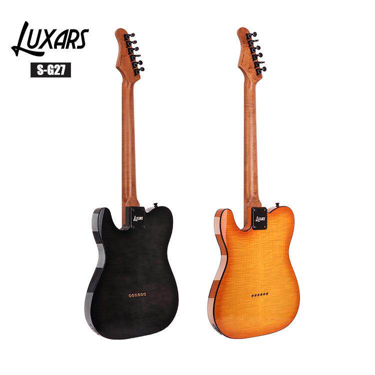 新款 TL电吉他SG27-FM 单面虎纹琴体 碳烤虎纹枫木 圆品丝设计不