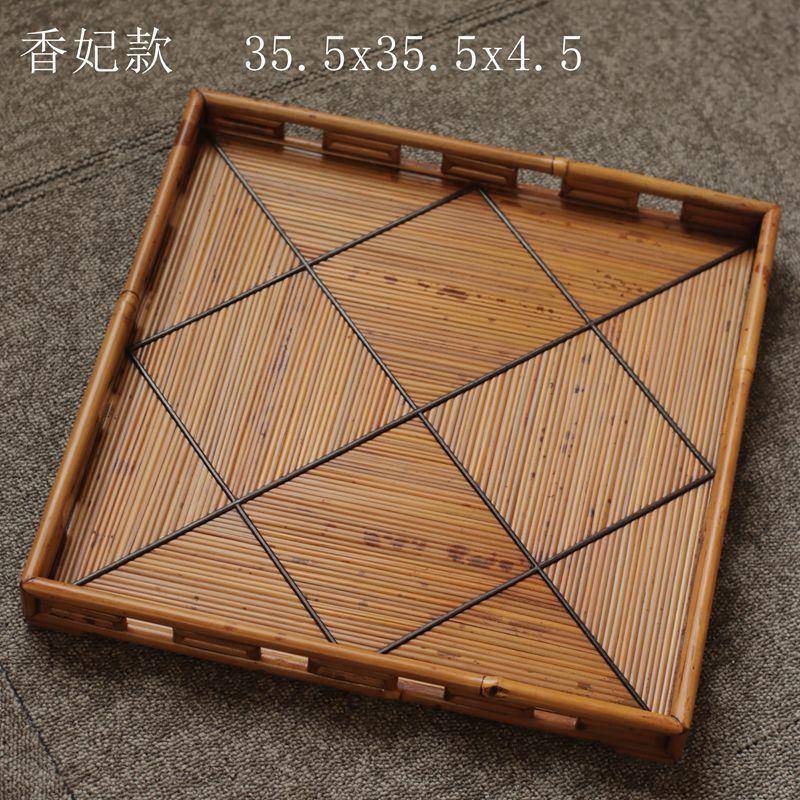湖隐 湘妃竹茶具收纳盘 干泡茶盘茶台 文人文玩展示盘 案台案几