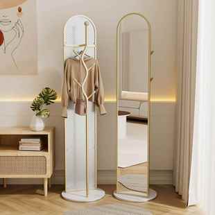 旋转全身镜挂衣架穿衣镜家用衣帽架镜子置物架落地镜女生试衣镜