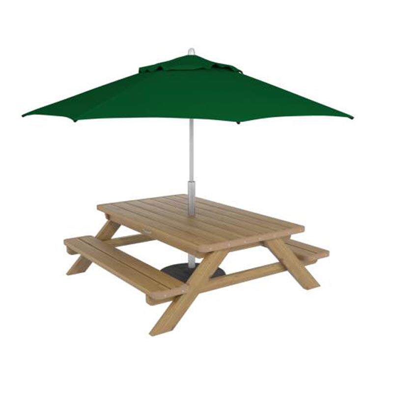 户外连体桌椅组合庭院儿童野餐桌幼儿园游戏桌子套件松木实木家具