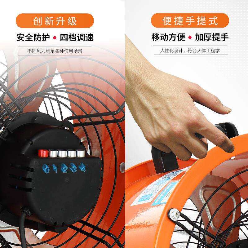 便携式手提通风机工业风扇排风扇落地扇趴地扇前后加网