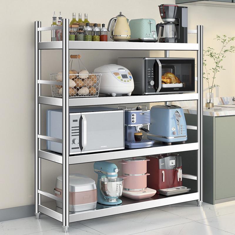 不锈钢厨房置物架带轮子架子可移动多层落地多功能储物架收纳货架