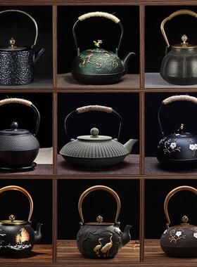 样板间博古架茶具茶杯禅意装饰品新中式创意桌面铸铁小壶茶室摆件